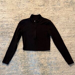 Sunday Best Black Long Sleeve Crop Top